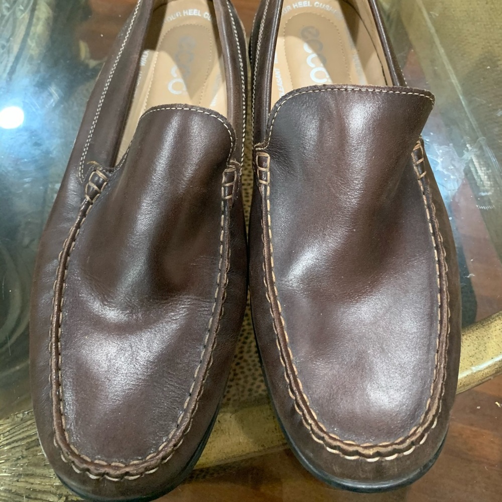 Ecco men Moc/loafers:11.5 brown leather
